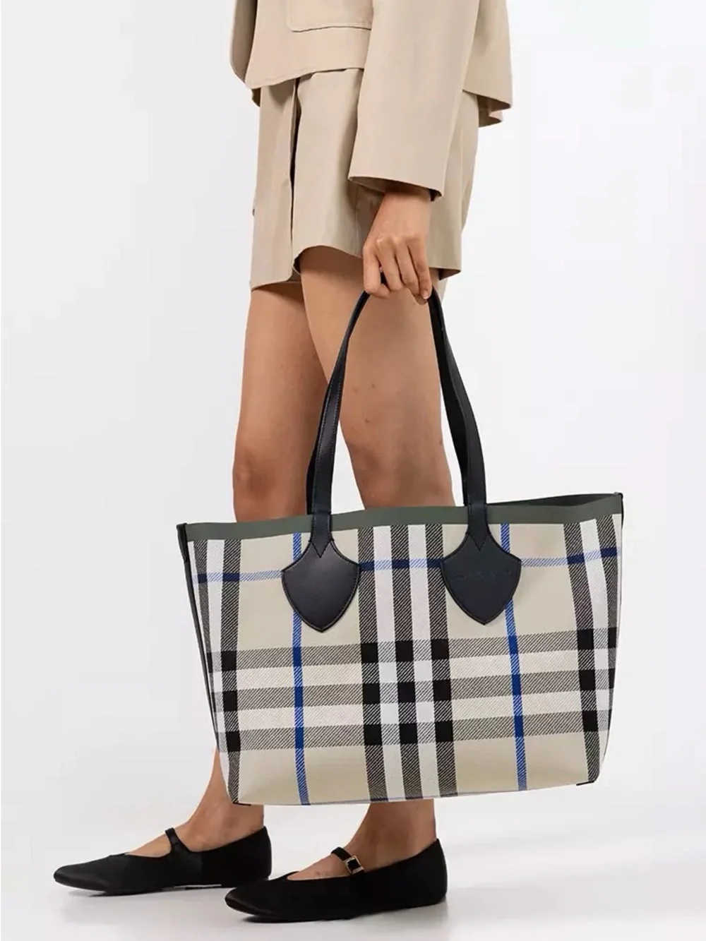 Burberry Reversible Check Canvas Tote Bag